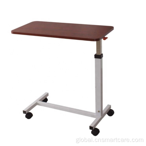 Hospital Bed Table adjustable hydraulic lifting overbed table with wheels Supplier